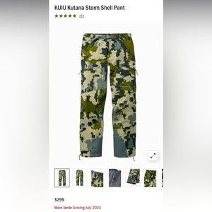 Kuiu Kutana Storm Shell Pant - Verde / M / Reg
